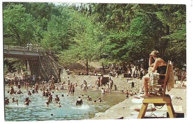 Postcard Swimming At World's End State Park Endless Mountains  Pennsylvania VTG