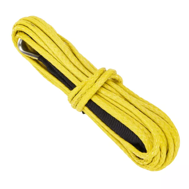 (yellow))15M Synthetic Rope 7700LBS Winch Cable Nylon Synthetic Winch Line Cable