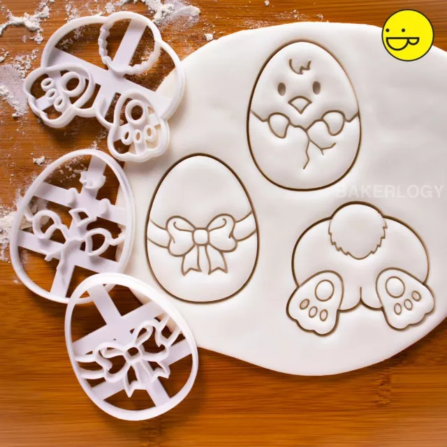 Ensemble de moule lapin de Pâques 3D et 5 emporte-pièces lapin Pâques 