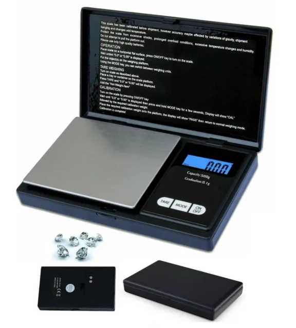 0.01G-500 Grams Mini Electronic Pocket Digital Gold Jewellery Weighing Scale UK