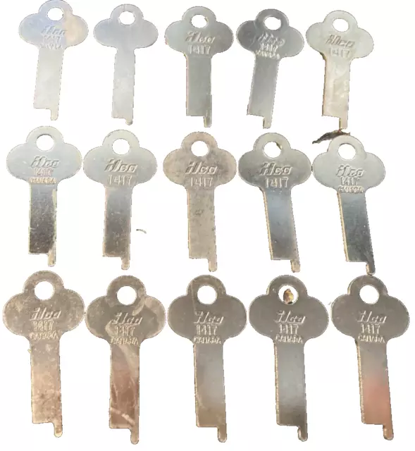 Lot Of 15 Ilco 1417 Key Blanks Flat Stock Steel Uncut For Eagle Locksmith