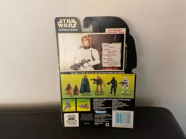 Star Wars Power of the force LUKE SKYWALKER stormtrooper disguise Kenner 1996 2