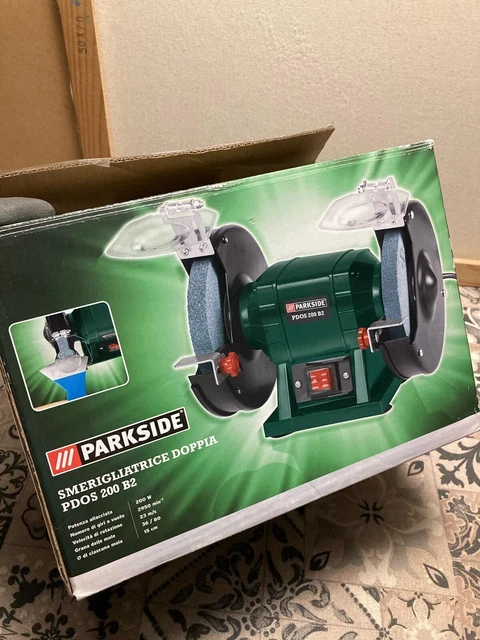 SMERIGLIATRICE DOPPIA DA Banco 200W Parkside PDOS 200 B2 Acciaio