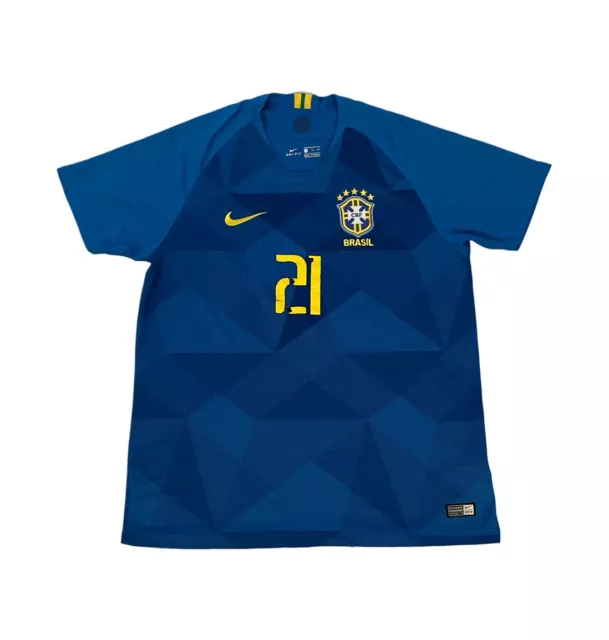 NIKE BRAZIL SOCCER Jersey Football 2018 Away Blue Brasil NEW Size Youth  Small $35.00 - PicClick