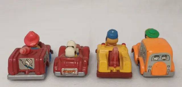 Inter-trad-tec Peanuts Snoopy Diecast Toy Cars Set Of Four Vintage 2