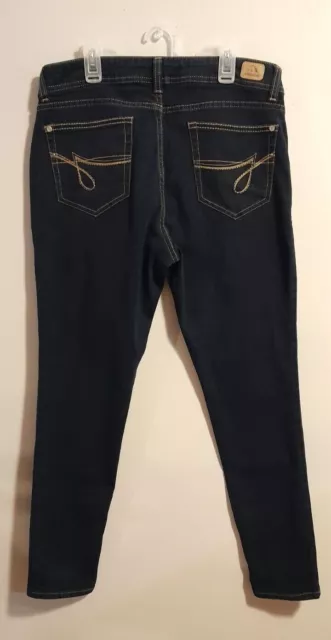 Jordache sz 12 embroidered blue denim back/front pockets Jeans Skinny Stretch