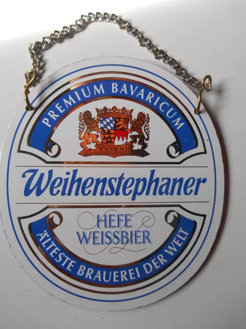 Weihenstephan Hefe Weissbier Zapfhahnschild Bier Brauerei Reklame Werbung Kneipe