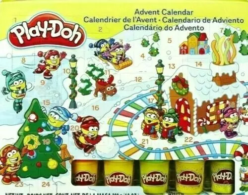 New Play-Doh Advent Calendar 24 Gifts Included Rollers Molds Shape Cutters Clay