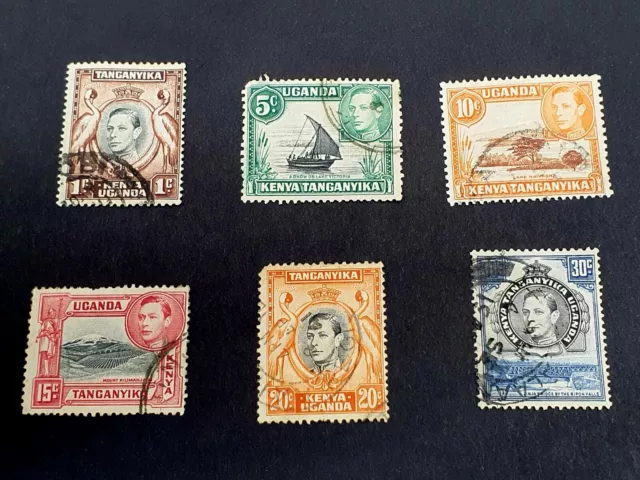 LOT of 6 KUT Postage Stamps 1938 1940 King George VI Kenya Uganda Tanganyika UK 3