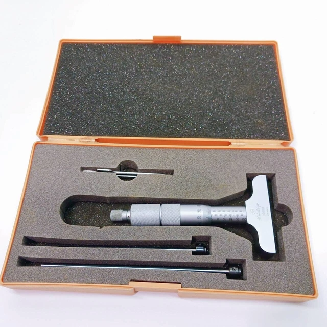 MITUTOYO DEPTH GAUGE DMC60-75 Depth Micrometer 0-75mm Japan used $80.00