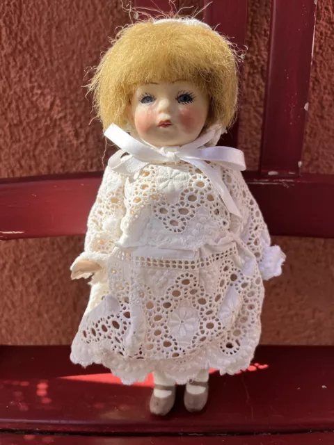ganzbiskuit porzellan mignonette puppe antik all bisque porcelain doll antique