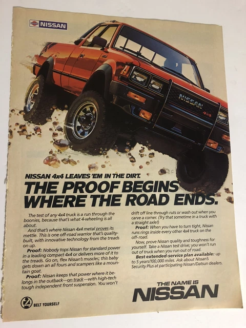 vintage Nissan 4x4 Print Ad  Advertisement 1985 PA1