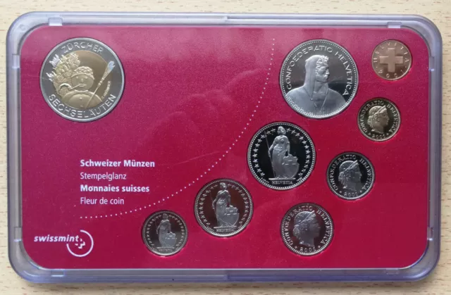 Schweiz: Kursmünzensatz "KMS/Coin Set - 2001" (Stempelglanz - OVP) !!