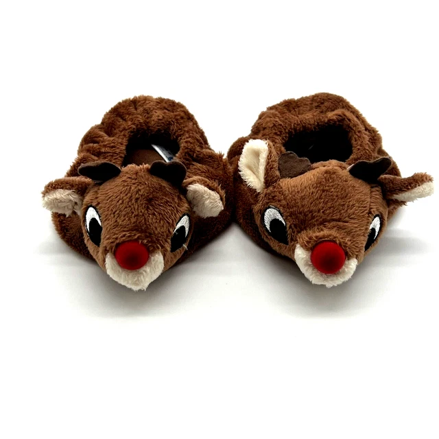 BUILD A BEAR Rudolph The Red Nosed Reindeer Christmas Slippers Teddy