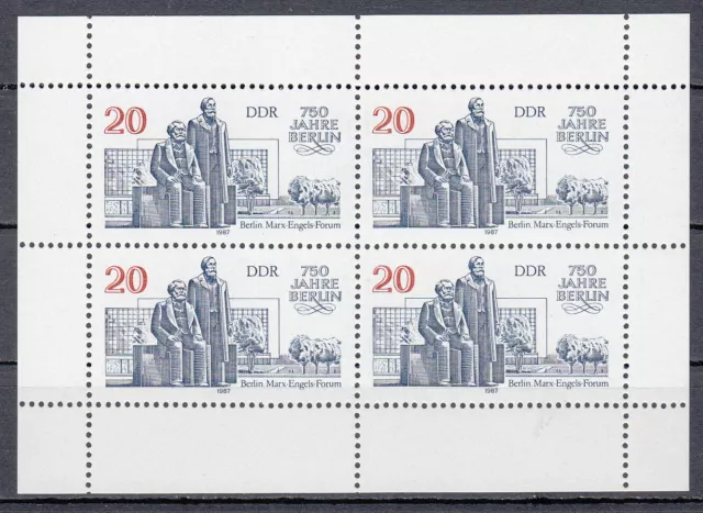 Briefmarken Stamps Germany DDR 750 Jahre Berlin Kleinbogen Mi 3078