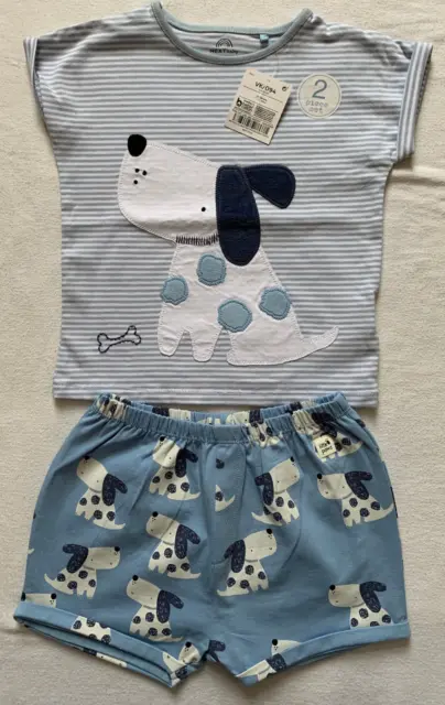BNWT Baby Boys Matching Outfit/Set Dog Top/Shorts 12-18 months NEXT