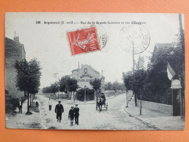 Postcard SILVEREUIL Seine et Oise RUE de la GRANDE CINTURE Rue d'ENGHIEN