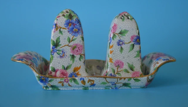Vintage 1930+, Salt & Pepper Tray Set GRIMWADES ROYAL WINTON IVORY Old Cottage