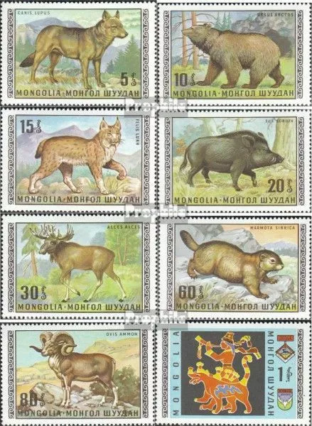 Mongolei 578-585 (kompl.Ausg.) postfrisch 1970 Einheimische Tierwelt