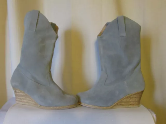 bottines compensées pare gabia daim bleu ciel pointure 39