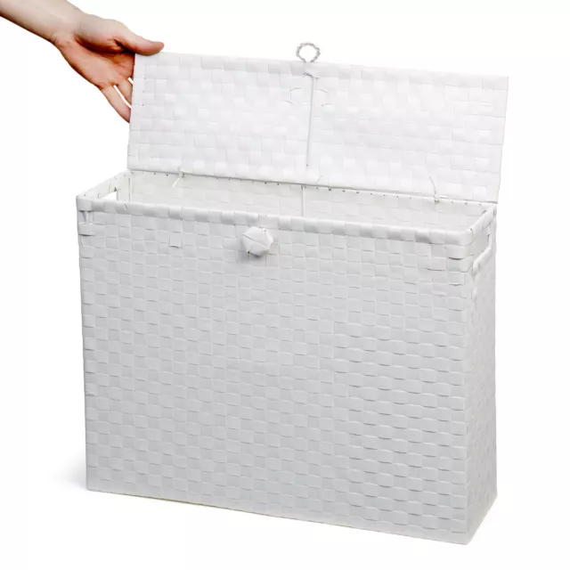 Soporte para rollos de inodoro caja de almacenamiento de baño con mango de inserción polipropileno 9112W 3