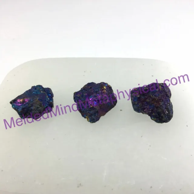 MeldedMind Set of 3 XS Rainbow Chalcopyrite Specimen ~18mm Mineral Power 189