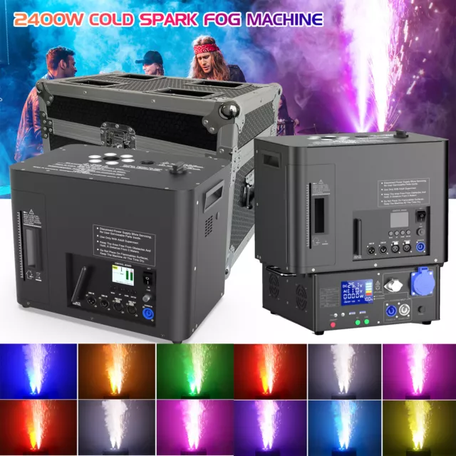 2400W Nebelmaschine Cold Spark Machine RGB DMX Bühnenlicht Rauch vertikal Fogger