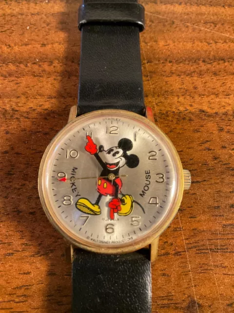 Vintage Bradley Mickey Mouse Watch Swiss Made 1960Ish