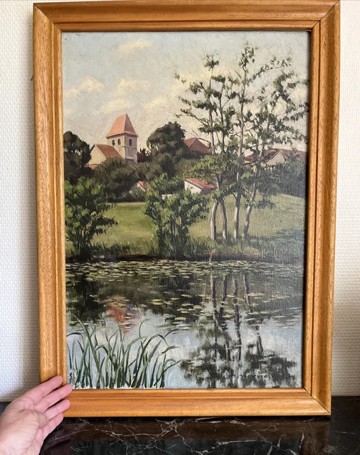 Tableau Huile Sur Toile Georges Ledogard – Le Loing à Morey, Le Matin – Post-impressionniste 1931
