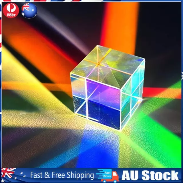 Cube Prism Physics Gift Rainbow Prism for Teaching Light Spectrum (Large)
