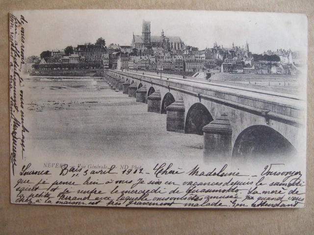 Cpa Nevers (58) General View. The Bridge.