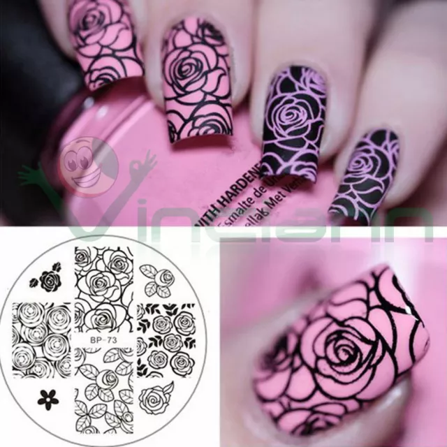 Stampo Rose Flower stampino decorazione stencil decori unghie unghia nail art