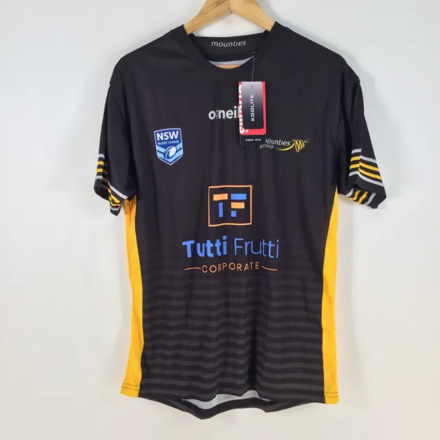 NEW NSW Rugby League NRL Mounties Group Jersey oneills mens size M black 076891