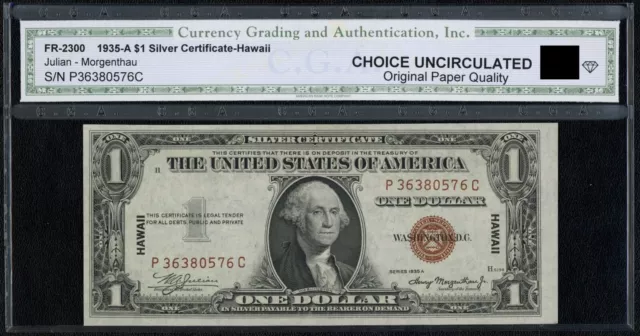 1935 A $1 One Dollar Hawaii Emergency Issue Silver Certificate Note Fr#2300