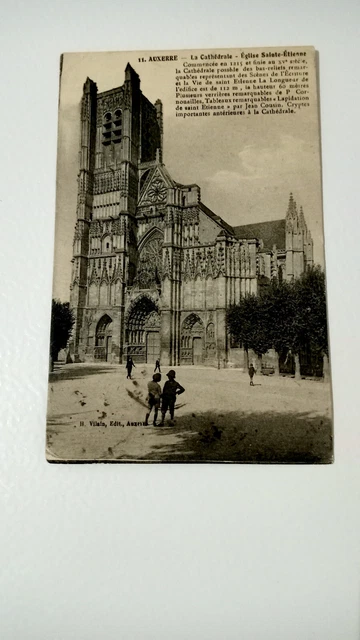 carte postale ancienne AUXERRE-EGLISE SAINTE-ETTIENNE - FRANCE