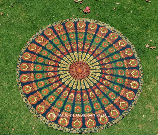 Round Indian Beach Throw Yoga Mat Rug Hippie Mandala Tapestry Wall Hanging Decor