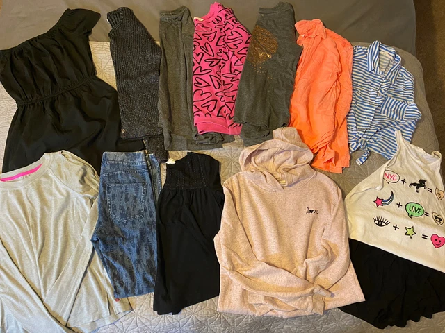 Girls Bundle 10-12 Years. Tops Jeans, Hoodie, Shorts. 13 Items.