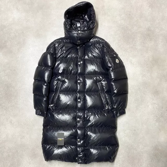 100% Authentic Moncler Hanoverian Size 2 M L Mens Long Down Puffer Jacket Black