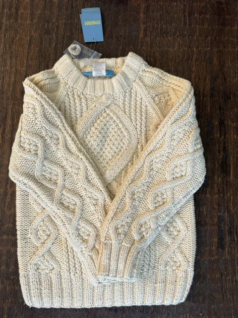 Gymboree CONSTRUCTION ZONE Beige Hand Knit Cable Sweater Boy Size 4 NWT - Fall
