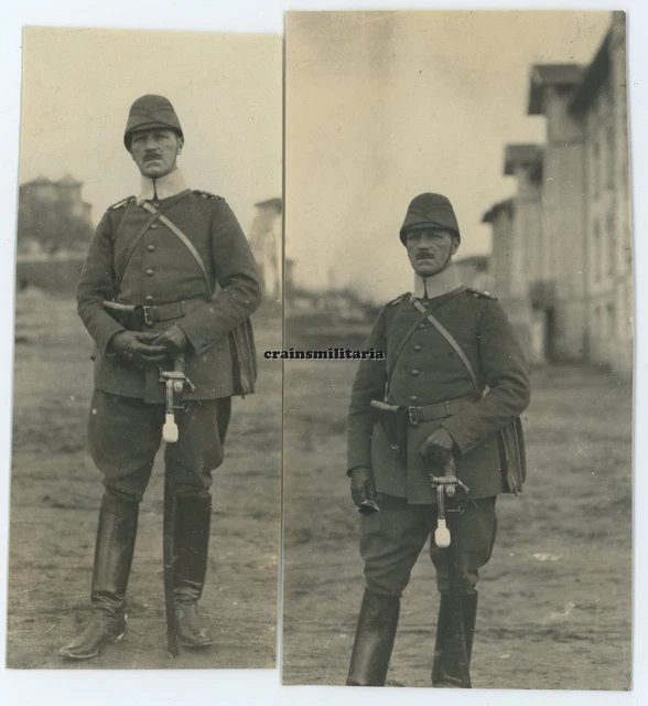 2x Orig. Foto Portrait Kavallerie Offizier Dragoner-Regiment Nr. 26 in STUTTGART
