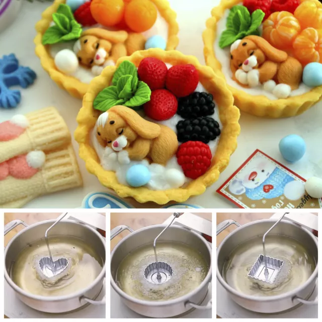 3Pcs Bunuelos Mold Set with Handle Aluminum Alloy Rosette Molds Set DetachableΦ