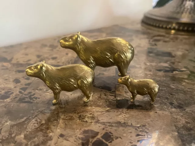 3 piece Capybara miniature figurine collectible