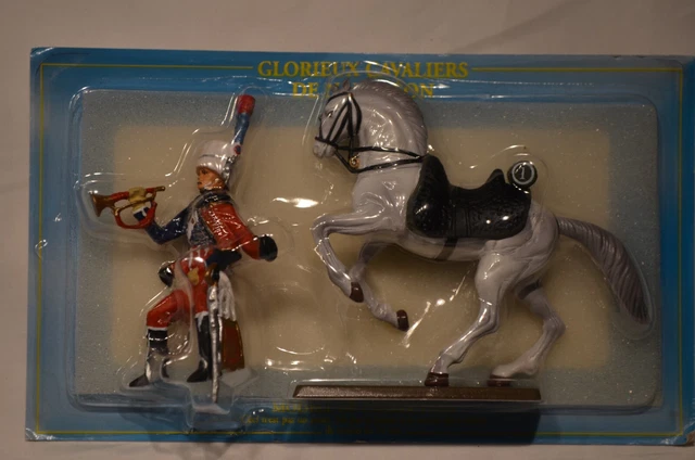 Figurines Ensemble De 4 Cavaliers : Chevau-légers 1er Rgt  Plastron Ecarlate 1812 Cbg Mignot