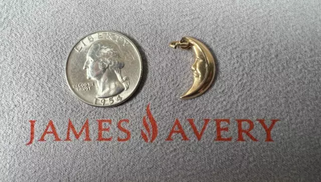 RARE & RETIRED James Avery 14K Yellow Gold Man In The Moon Charm or Pendant