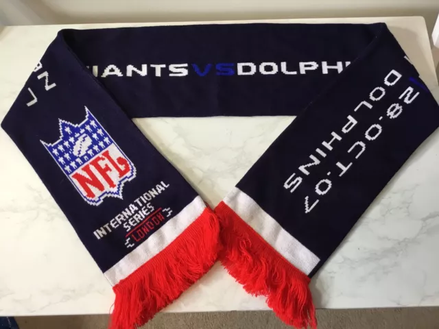 NFL Scarf NY Giants Vs Miami Dolphins Wembley London 2007