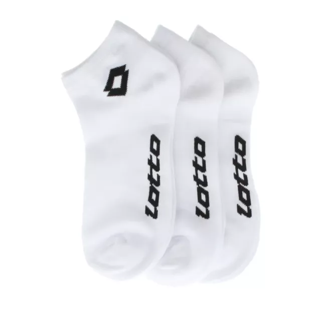 Set de 3 Paires de Socquettes Lotto 35-38 Blanc Chaussettes Basses de Sport