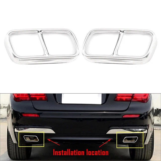 ​Copertura uscita tubo di scarico marmitta coda finitura argento per BMW F01 F01 Serie 7 2009-14