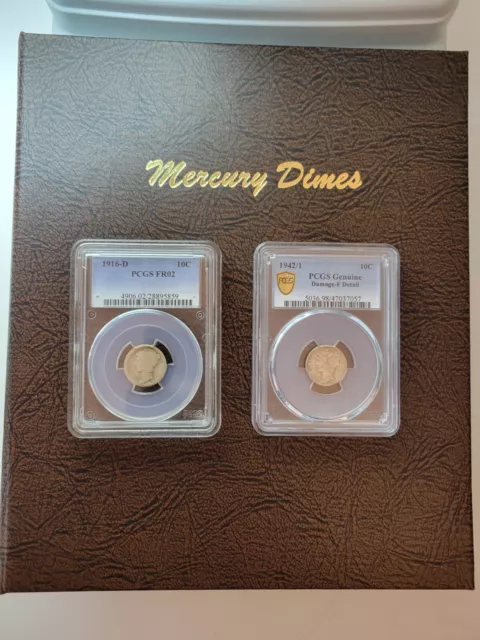 Complete Set Rare Old Silver Mercury Dime Coins w/ PCGS Key 1916-D, 1942/1 Error