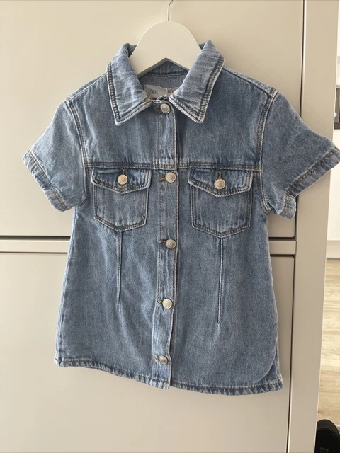 Zara Baby Girl Blue Denim Shirt Dress 12-18 Months BNWT