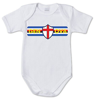 BODY tutina bimbo neonato J1388 Sampdoria Ultras Genova Blucerchiata 100% cotone